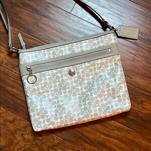 Coach Silver/White Square Crossbody